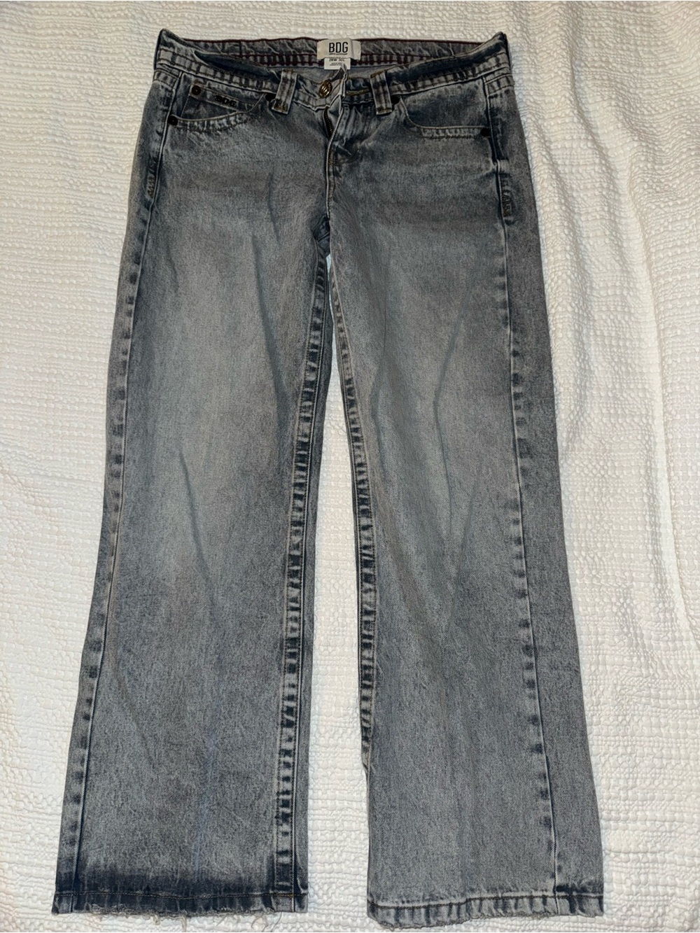 BDG Wide-Leg Jeans in Washed Black Gray